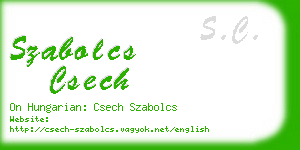 szabolcs csech business card